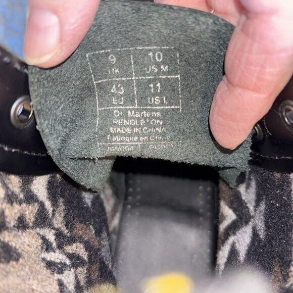 Dr. Martens x Pendleton Boots Pagosa Springs Women's Size 11 Black & Gray - Picture 9 of 11